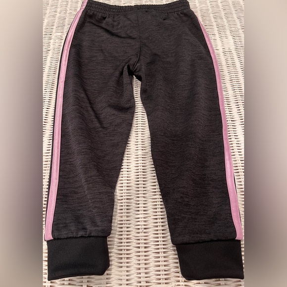 Track Pants for Your Little Cutie. ADIDAS (Size 3T, EUC) Black w/Pink Stripes - Picture 2 of 5